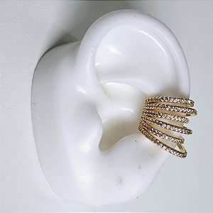 PIERCING FAKE DOURADO UNITÁRIO 6 FIOS CRAVEJADO