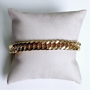 PULSEIRA DOURADA GROUMET COM ELOS GRANDES E MAIS FECHADO 20CM