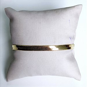 PULSEIRA DOURADA MODELO FITA 2 FILETES 18+5CM