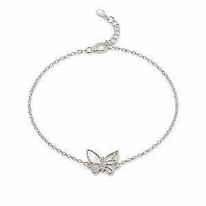 PULSEIRA DE PRATA COM UMA BORBOLETA 17+3P