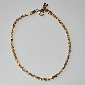 PULSEIRA DOURADA MODELO CORDÃO BAIANO FINA 18CM