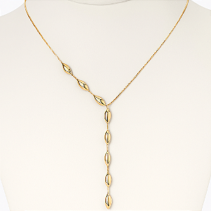 CHOCKER DOURADA MODELO GRAVATINHA COM UM DOS LADOS COM GOTAS 40+10CM