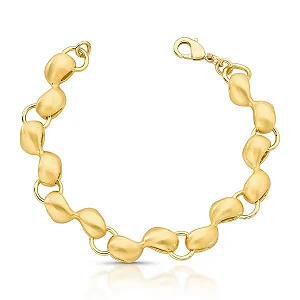 PULSEIRA DOURADA INTERCALADA E ABAULADA ACETINADA