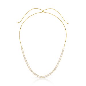 COLAR DOURADO REGULAVEL COM ZIRCÔNIAS RETANGULARES
