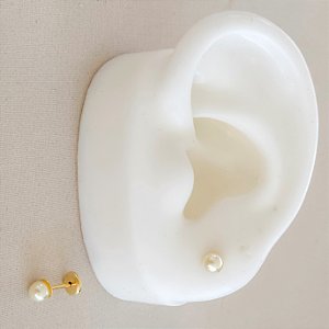 BRINCO DOURADO DE PÉROLA - COM TARRACHA BABY