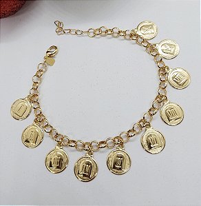 PULSEIRA DOURADA 10 MANDAMENTOS