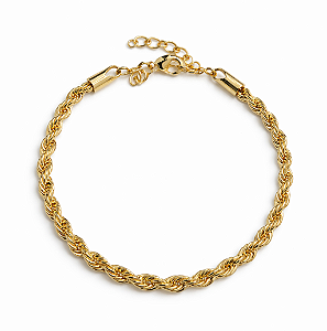 PULSEIRA CORDÃO BAIANO DOURADA -16,5CM COM EXTENSOR DE 5 CM