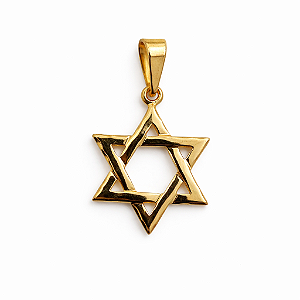 PINGENTE DOURADO ESTRELA DE 6 PONTAS MEDIO