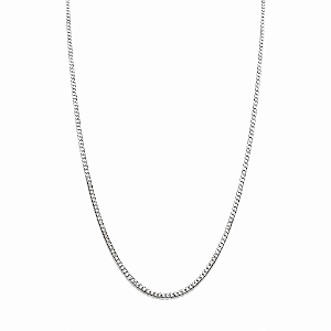 CORRENTE PRATA ELO GROUMET FINO - 60CM