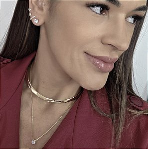 CONJUNTO DOURADO PONTO DE LUZ - 4MM - 45 CM + 5CM EXTENSOR