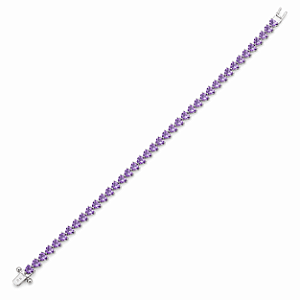 PULSEIRA RIVIERA EM RÓDIO BRANCO COR ROXA