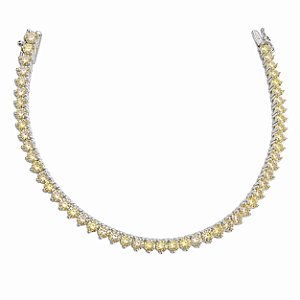 PULSEIRA RIVIERA EM RÓDIO BRANCO COR YELLOW - 18CM
