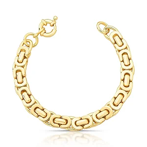PULSEIRA DOURADO COM ELOS BIZANTINA FECHO BOIA