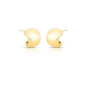 ARGOLA DOURADA  COM TARRACHA CURVA LISA E ABAULADA 15MM LARGURA E 20MM DE ALTURA