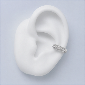 PIERCING FAKE RÓDIO BRANCO UNITÁRIO 5 FIOS CRAVEJADO COM TRABALHADO - 6MM LARGURA