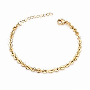 PULSEIRA DOURADA ELO CORDÃO BAILARINA 18CM + 3CM EXTENSOR