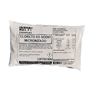 Cloreto de sódio micronizado - 500G - sal ultra fino puro sem iodo pra formulações.