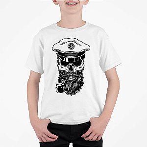 Camiseta Infantil Caveira Marinheira