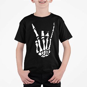 Camiseta Infantil Mão de Rock