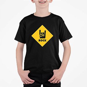Camiseta Infantil Placa de Rock