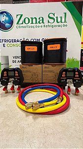 Manifold Digital Elitech MS-100 + Kit de Mangueiras 90cm