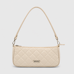Bolsa Maria Milão Baguete Matelassê Off-White