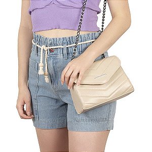 BOLSA PEQUENA MATELASSÊ OFF-WHITE