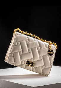 BOLSA MATELASSÊ TAG OFF-WHITE