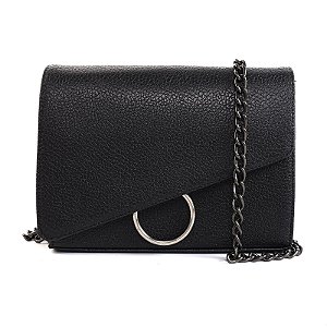 Bolsa Maria Milão Transversal Anel Preta