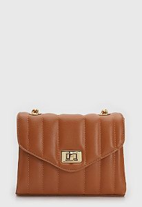BOLSA PEQUENA MATELASSÊ CARAMELO