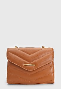 BOLSA PEQUENA MATELASSÊ CARAMELO