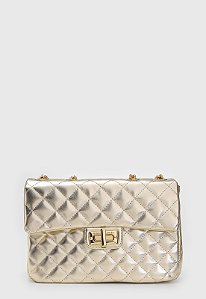 BOLSA MATELASSÊ DOURADA