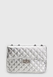 BOLSA MATELASSÊ PRATA