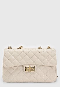 Bolsa Maria Milão Transversal Matelassê Off White