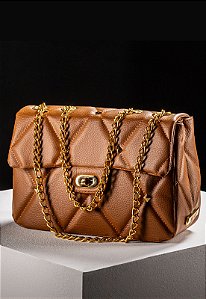 BOLSA MATELASSÊ CARAMELO