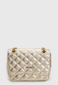 Bolsa Maria Milão Pequena Matelassê Metalizada Dourada