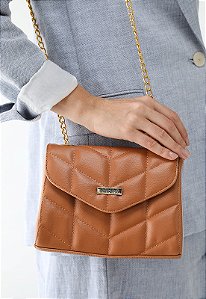 Bolsa Maria Milão Matelassê Pequena Caramelo