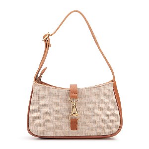 Bolsa Maria Milão Charme Palha e Caramelo