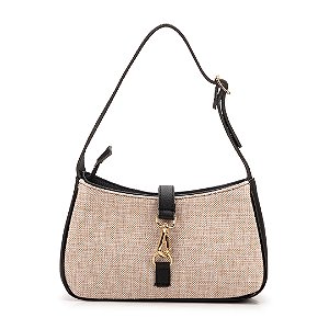 Bolsa Maria Milão Charme Palha e Preto