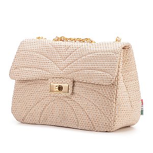 Bolsa Maria Milão Transversal Matelassê Palha