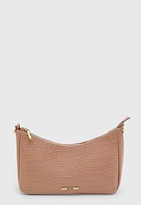 Bolsa Maria Milão Matelassê Meia Lua Nude Croco