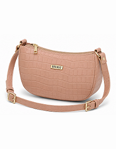 Bolsa Média Maria Milão Turin Croco Nude