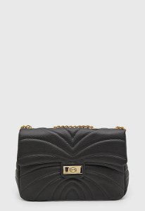 Bolsa Maria Milão Transversal Matelassê Preta