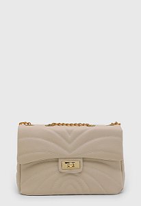 Bolsa Maria Milão Transversal Matelassê Off-White