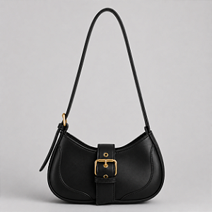 Bolsa Maria Milão Dark Preta/Dourado