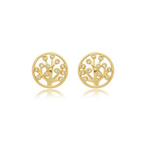 Brinco árvore da vida cravejado