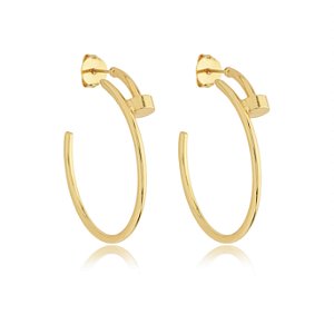 Brinco argola fixa em forma de prego