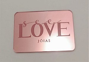 10 Tags 10x10cm em Acrílico Dourado, Prata ou Rosê