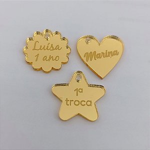 10 Tags 2cm de Diâmetro em Acrílico Espelhado