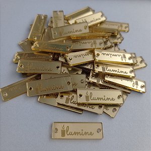 80 Tags 3x1cm em Acrílico Dourado, Prata ou Rosê